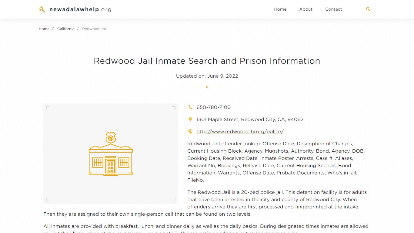 Redwood Jail Inmate Search, Visitation, Phone no ...